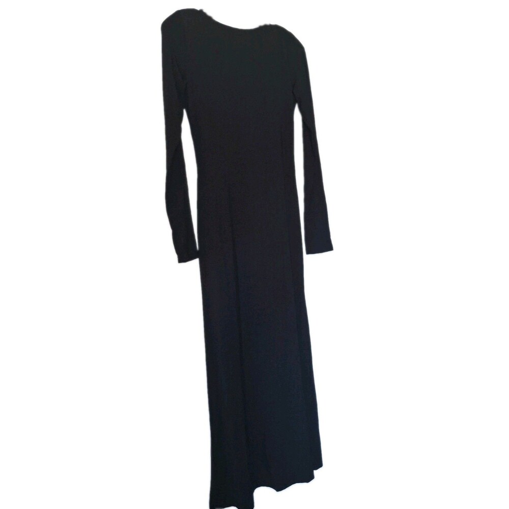 Fenity Women’s Backless Maxi Dress Raven Medium Black Modal Morticia Dark Goth